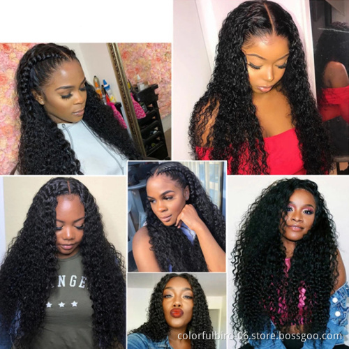 30 Inch Malaysian Jerry curly Frontal Wig Human Hair 6x6 curly Lace Front Wig PrePlucked And Bleached Knots Lace Wig